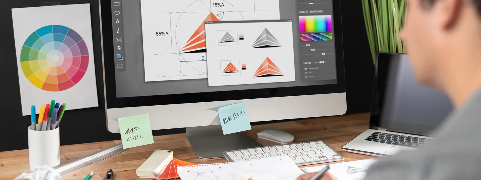Graphic designer working on a job in Islamabad.